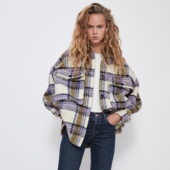 ZARA checked oversized jacket - Picture 1 of 5